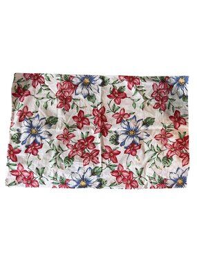Ralph Lauren Single/Replacement Pillowcase "Lindsey Floral"  Red & Blue Flowers